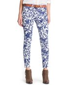 Mango Printed Slimfit Trousers - Lyst