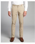 Paul Smith Beige Cotton Straight Leg Flat Front Pants - Lyst
