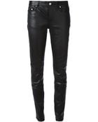 Saint Laurent Lamb Skin Trouser - Lyst