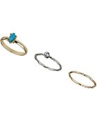 Topshop Stone Midi Ring Pack - Lyst