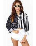 Nasty Gal Stars Stripes Crop Blouse - Lyst