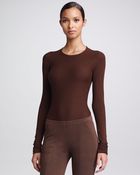 Donna Karan New York Longsleeve Crewneck Top Peat - Lyst