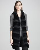La Fiorentina Rex Rabbit Fur Knit Vest Black - Lyst