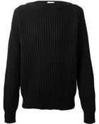 Saint Laurent Ribbed Sweater - Lyst