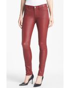 Current/Elliott Leather Skinny Ankle Pants - Lyst