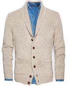 Mango Shawl Collar Cotton Cardigan - Lyst