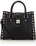 Karen Millen Studded Leather Box Bag - Lyst