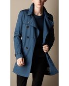 Burberry Mid Length Cotton Trench Coat - Lyst