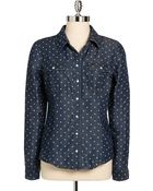 Guess Natalie Chambray Polka Dot Shirt - Lyst