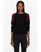 Iro Black and Burgundy Piper Sweater - Lyst