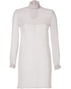 Marios Schwab Silk Georgette Tunic Top In Dove Grey - Lyst
