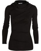 T By Alexander Wang Stretchjersey Hooded Top - Lyst