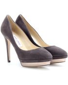Jimmy Choo Talent Suede Platform Pumps - Lyst