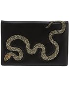 Roberto Cavalli Embellished Snake Clutch - Lyst