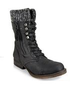 Steve Madden Jaax - Black Leather Combat Boot - Lyst
