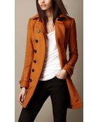 Burberry Mid Length Wool Blend Trench Coat - Lyst