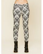 Free People Brocade Flocked Skinny - Lyst