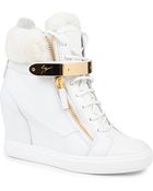 Giuseppe Zanotti Jasmine Leather Wedge Trainers - Lyst