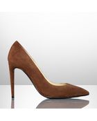 Ralph Lauren Collection Celia Suede Pump - Lyst