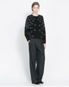 Zara Oversize Jacquard Sweater - Lyst