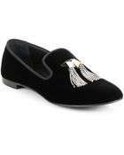 Giuseppe Zanotti Velvet Crystal Smoking Slippers - Lyst