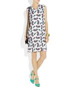 Brian Atwood Trixie Stripedheel Suede Sandals - Lyst