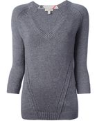 Burberry Brit Vneck Sweater - Lyst