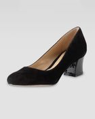 Cole Haan Chelsea Suede Lowheel Pump Black - Lyst