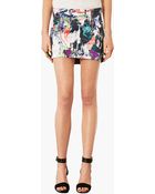 Topshop Marble Print Highlow Skirt - Lyst