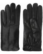 Acne Studios Aura Calf Hair and Leather Gloves - Lyst