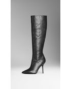 Burberry Leather Lace Boots - Lyst