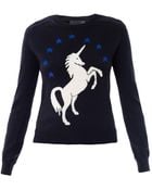 Lulu & Co Unicorn Intarsiaknit Sweater - Lyst