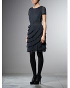 Patrizia Pepe Pleated Short Dress - Lyst