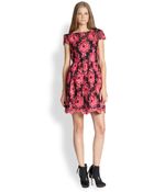 Alice + Olivia Chantil Embroidered Silk Dress - Lyst
