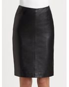 Armani Nappa Leather Skirt - Lyst