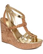 Ivanka Trump Haiden Rafia Platform Wedge Sandals - Lyst