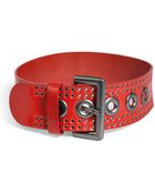 McQ by Alexander McQueen Leather Eyelet Belt In Red - Lyst
