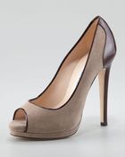 Oscar de la Renta Vergine Mixed-media Pump - Lyst