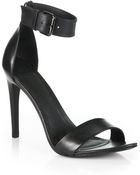 Tibi Amber Leather Ankle Strap Sandals - Lyst