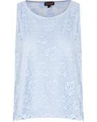 Topshop Lace Shell Top - Lyst