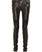 Balmain Leather Motocross-style Skinny Pants - Lyst