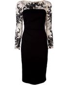 David Meister Illusion Neck Dress - Lyst