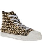 Gienchi Studded Leopard Print Hi-Top Sneaker - Lyst