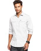 Marc Ecko' Long Sleeve Solid Military Shirt - Lyst
