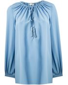 Saint Laurent Drawstring Blouse - Lyst