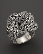 John Hardy Classic Chain Silver Large Braided Ring - Lyst