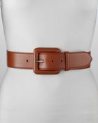 Ralph Lauren Contoured Leather Trench Buckle Belt Camel - Lyst