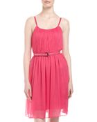 Alice + Olivia Claudia Belted Gathered Dress - Lyst