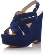 Dolce Vita Garren Suede Platform Sandal Blue - Lyst