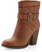 Steven By Steve Madden Riskey Beltstrap Bootie Cognac - Lyst